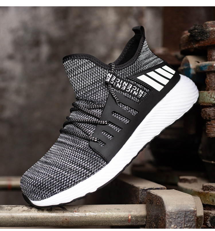Breathable Flying Knit Work Shoes Comfortable Safety Shoes Kevlar Midsole Steel Toe EVA Sole