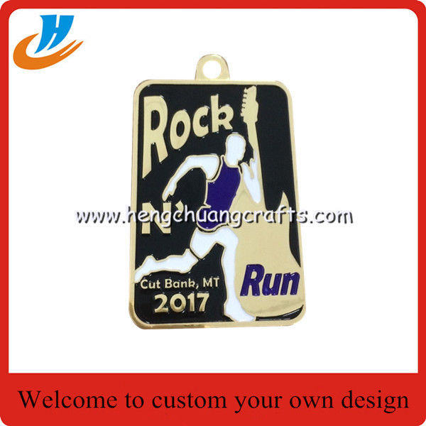 Wholesale custom gold award medals with ribbon for sports awards