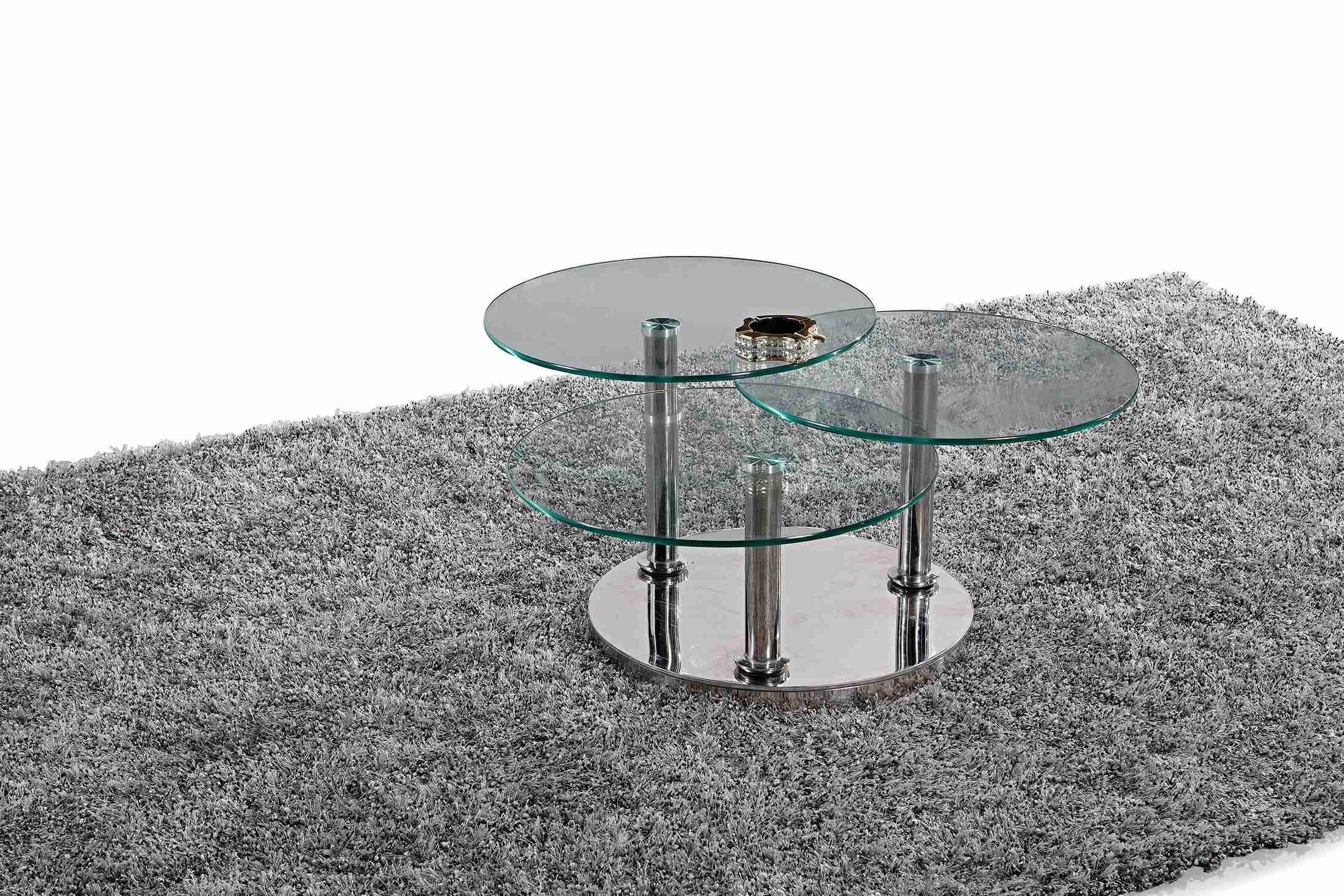 Central Classic 3 Glass Coffee Table Stylish Tea Table Light Luxury
