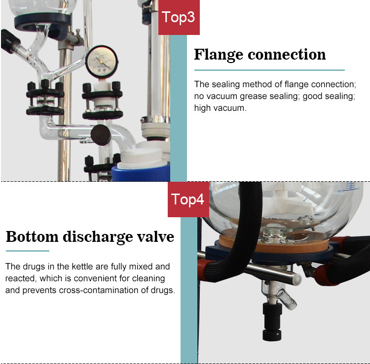 High Speed Laboratory Glass Reactor Big Jacketed Heating Cooling Double Layer Stirred Tank