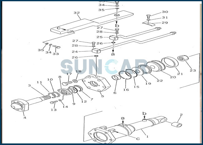 195-63-05130 1956305130 Blade Tilt Cylinder Service Kit Fits D355A-3 D355A-5