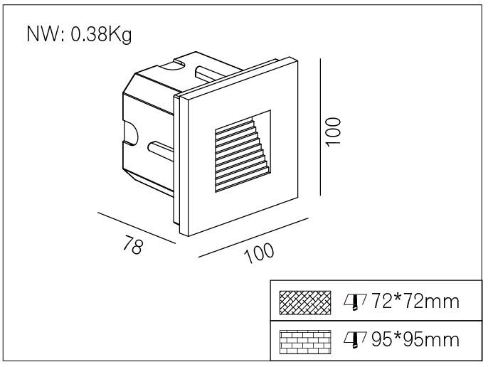 Ip54 220v Outdoor LED Step Lights With Die Casting Aluminum / Led Wall Lamp