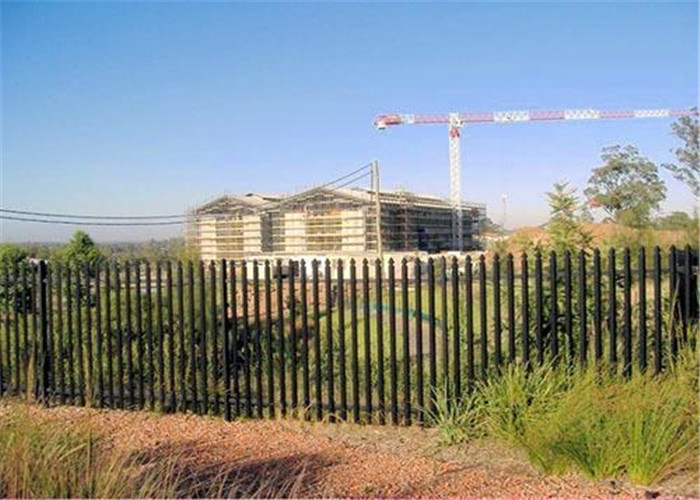 Powder Coated 1.8m High Steel Palisade Fencing With Double Gate