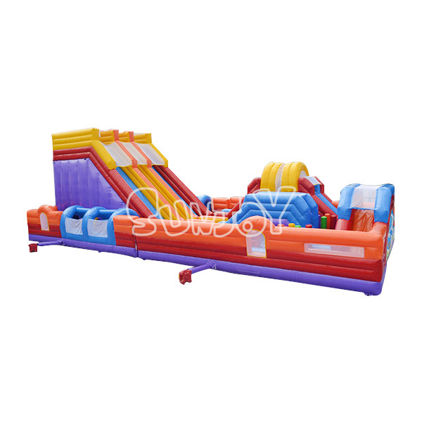 20M Giant Slides Fun City Obstacle Course Bouncer Inflatable Bouncy Castle Jump Inflatable