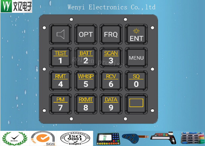Custom Silicone Rubber Keypads For 3C Items 60 Degree Silkscreen Print High Gloss