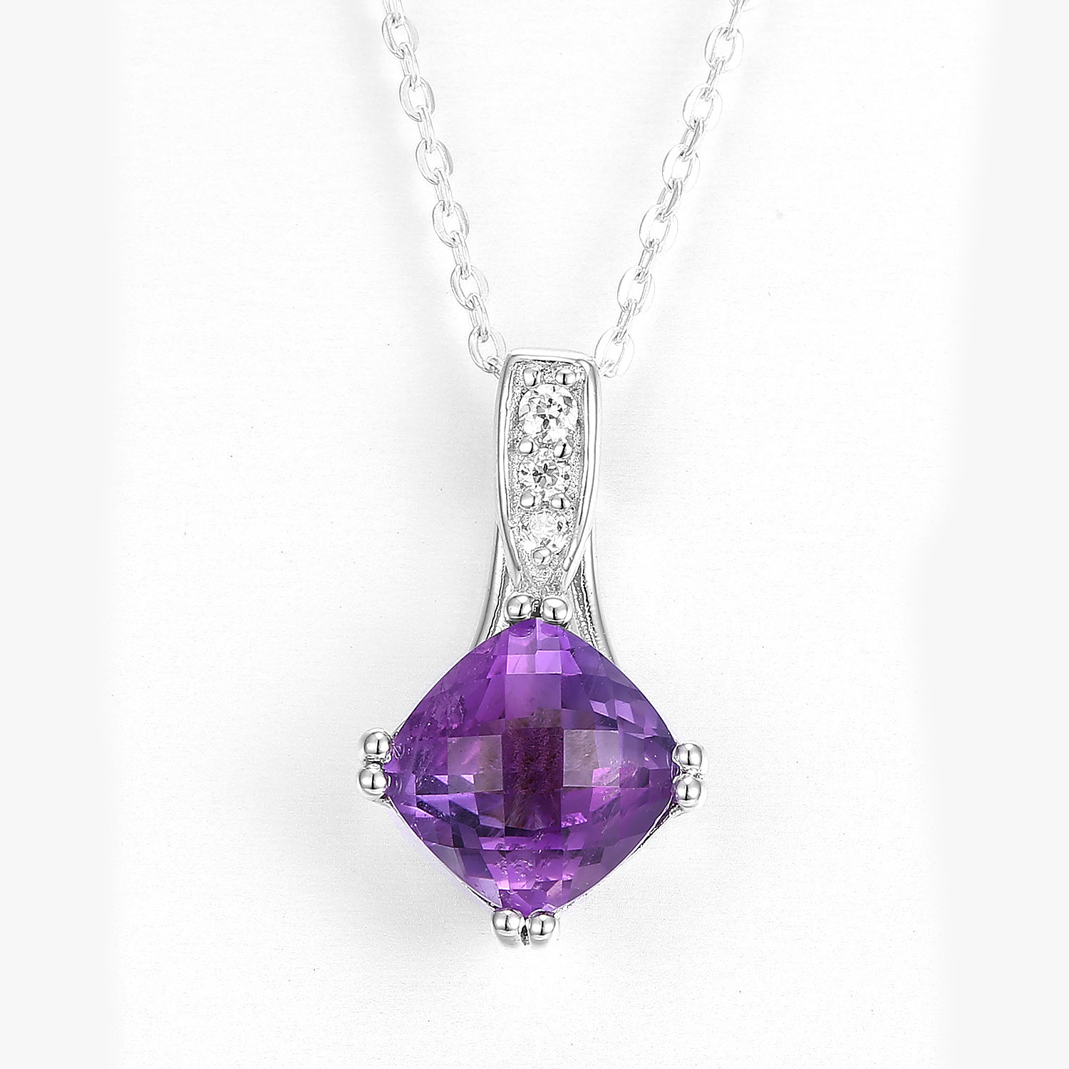 Cushion White Jade Marquise Pendant Necklace Elegant Gemstone Jewelry Women