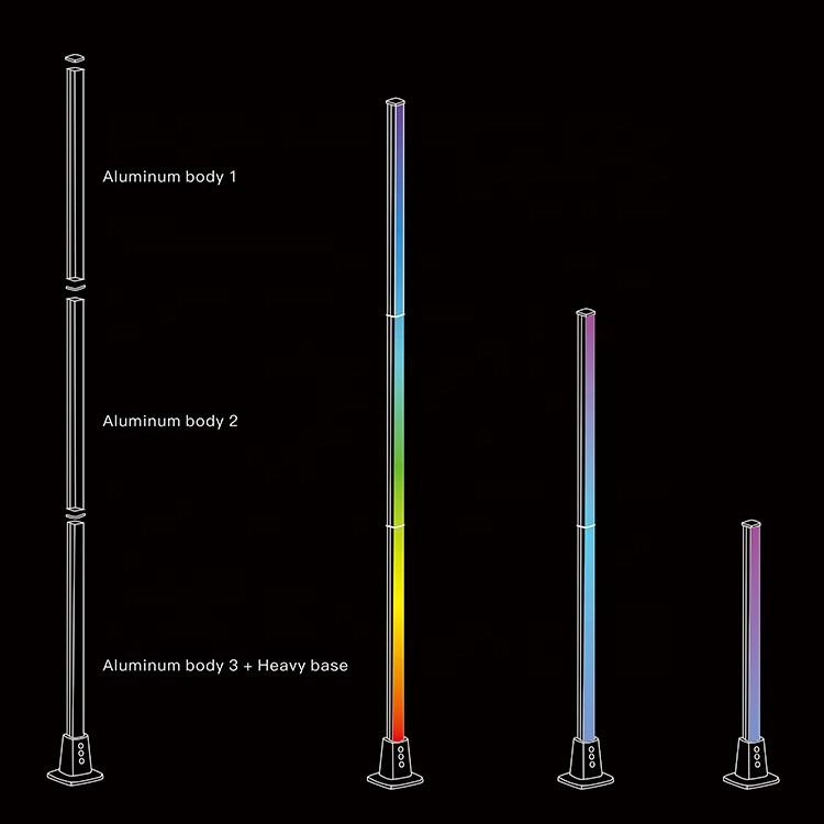 LED Corner Vertical Floor Lamps With Remote Control WiFi 2.4G 1.5M Height