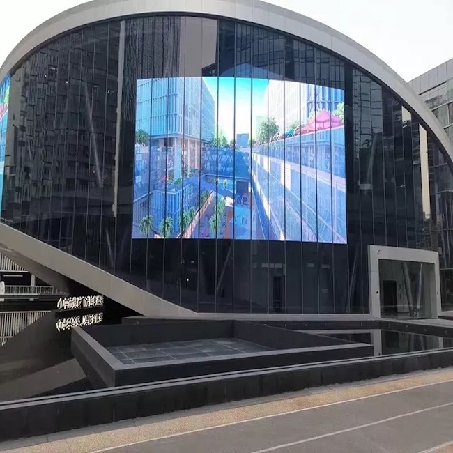 PH3.91-7.81 Transparent LED Display Outdoor HD 3500nits Glass Curtain Window 1