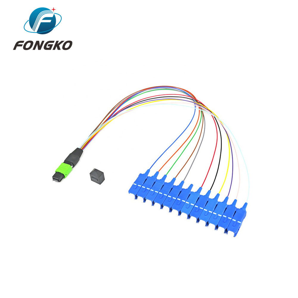 MTP MPO To SC UPC Fiber Optic Fanout Pigtail Patch Cord Single Mode 0.9mm