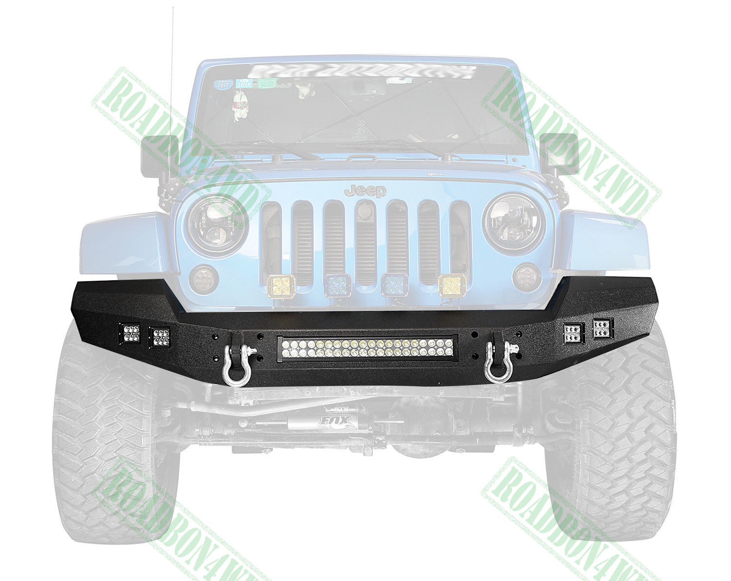 Wrangler Climber Front Bumper for Jeep JK Black Steel Recovery Bull Bar Winch Bumper for JK Wrangler 07 Onwards