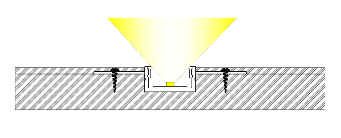 60*10mm Flat Shape LED Profile Plaster Gypsum LED Drywall Channel Alminum Profile