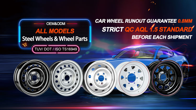 Custom Chrome Directional Trailer Steel Wheels 15 Inch 4x4