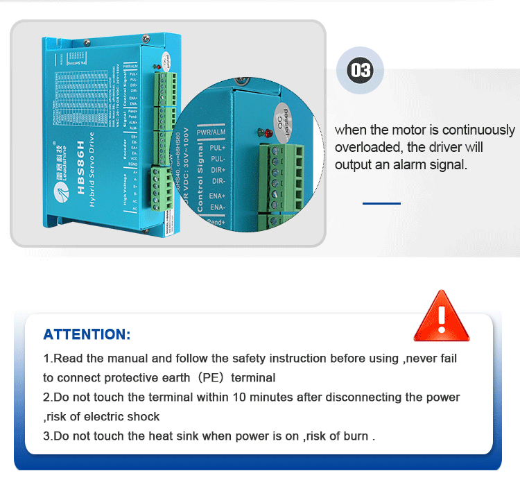 4.2A Current Leadshine HBS86H Stepping Motor Controller Drive for 1500rpm Rated Speed