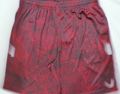 Red Adjustable Drawstring Fabric 140gsm Mens Jogger Shorts With Pockets