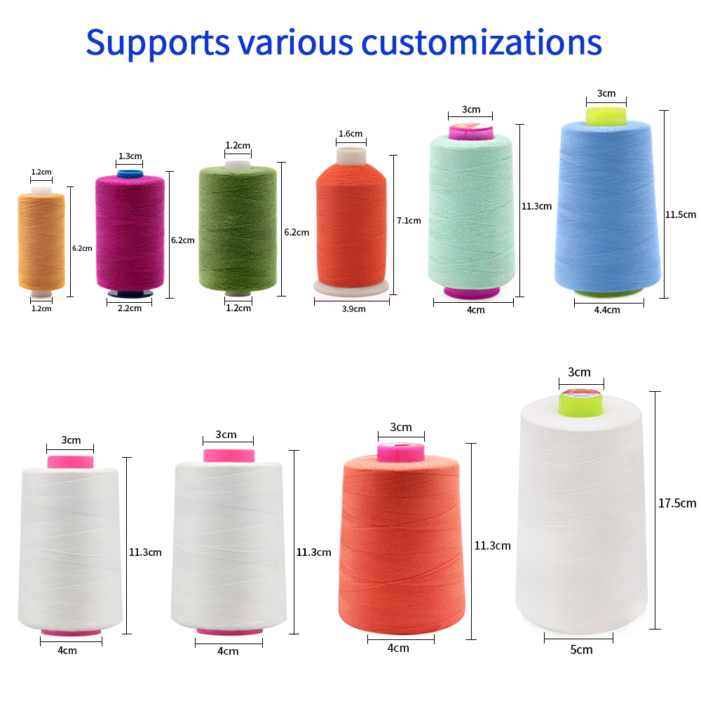 5000yds Sewing Machine Thread 100% Spun Polyester Sewing Thread 40/2 OEM ODM Accepted