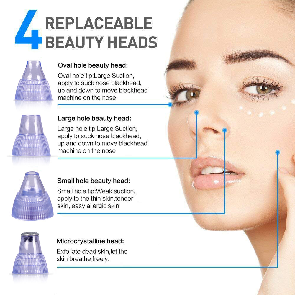 Home Use Blackhead Remover Machine , 4 In 1 Blackhead Vacuum Gun