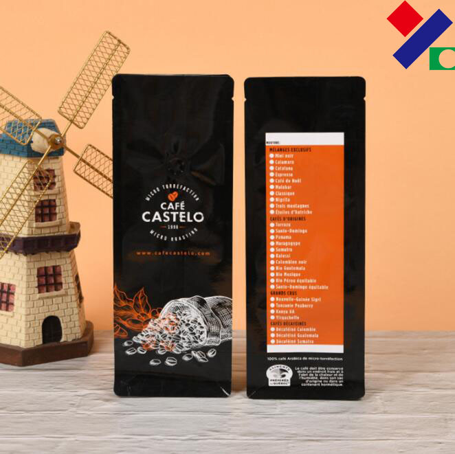 100g 5lb Aluminium Foil Coffee Stand Up Pouches , Custom Coffee Bean Bags With Valve