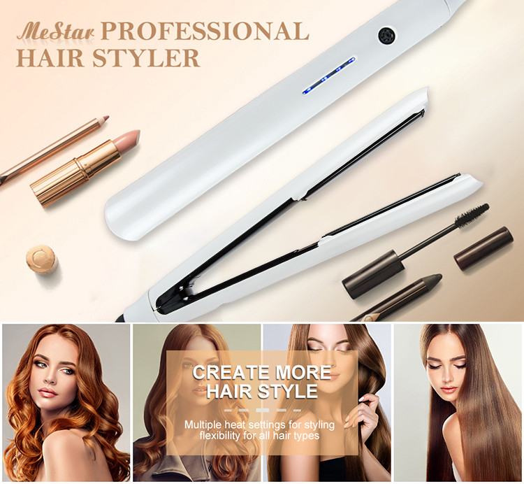 MeStar LED ceramic Flat Iron Hair Straightener 3D Floating Titanium Plates