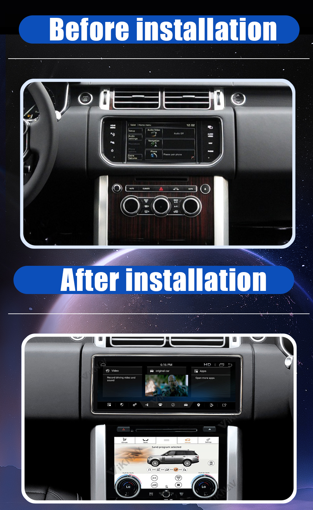 IPS SCREEN 10.4 Inch Car AC Control Panel For 2013-2019 Range Rover Sport L494