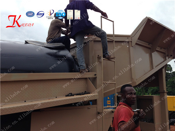 Alluvial 200t/hr 55kw Gold Trommel Wash Plant Portable Gold Mining Machine