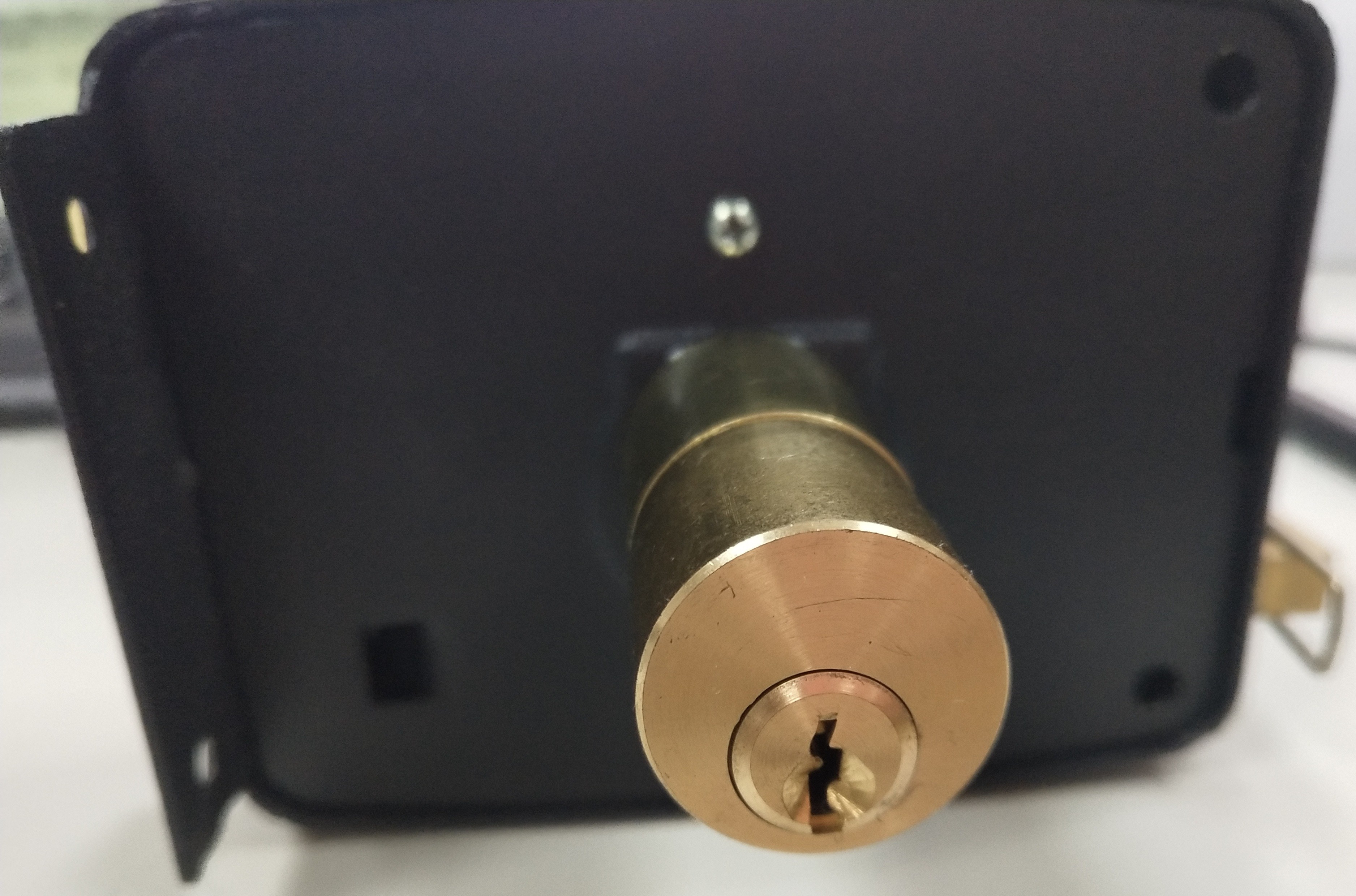 Black Security Rim Lock / Electric Rim Door Lock With Computer Keys