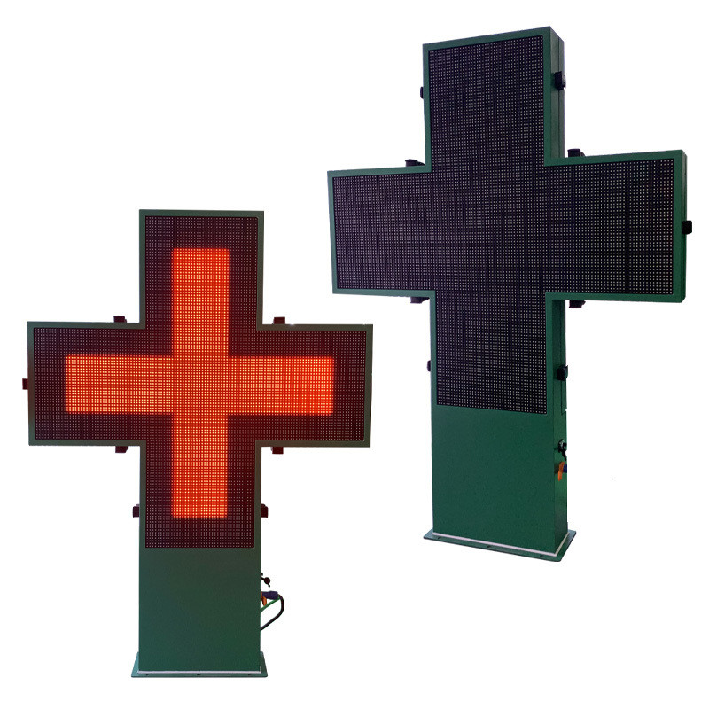 960x960mm Full Color Outdoor LED Cross Display For Pharmacy Store Customized