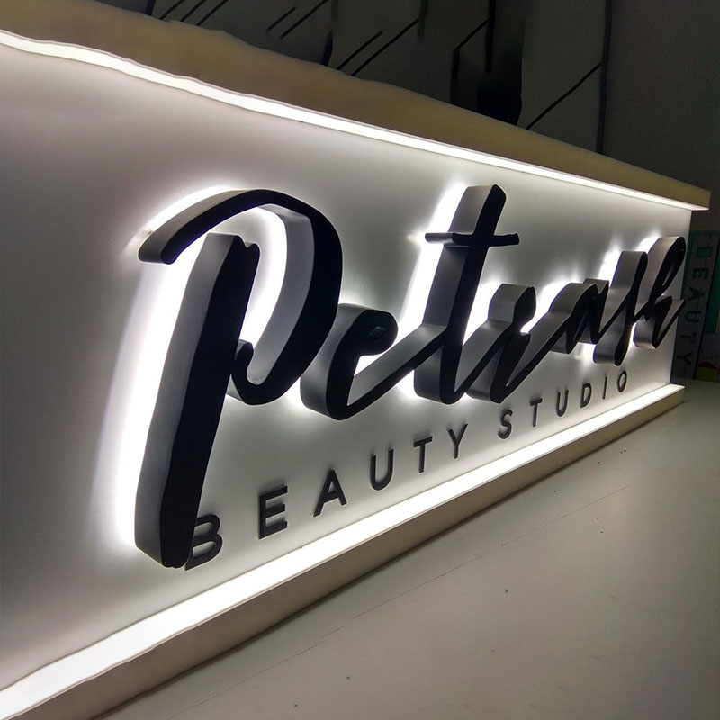 Customized Vintage Metal Backlit Signage Letters LED 3D Illuminated Signs for Advertisin