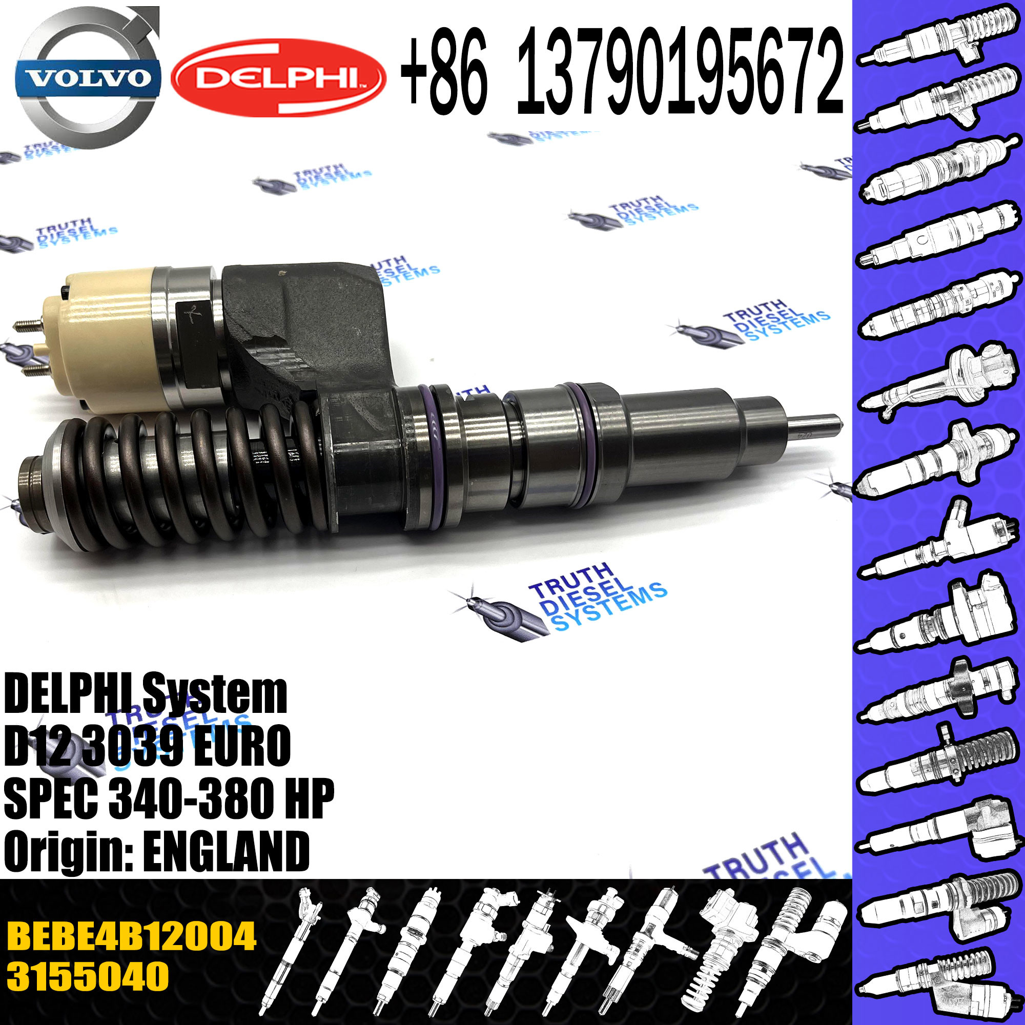 Brand New Common Rail Diesel Fuel Injector 3155040 BEBE4B12004 for Engine Parts