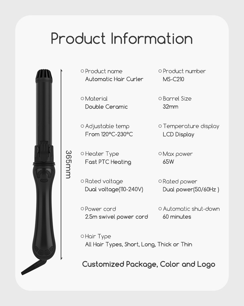 Vegetable Protein Coating Spiral Hair Curler Antistatic Rapid Shaping Extension Rod