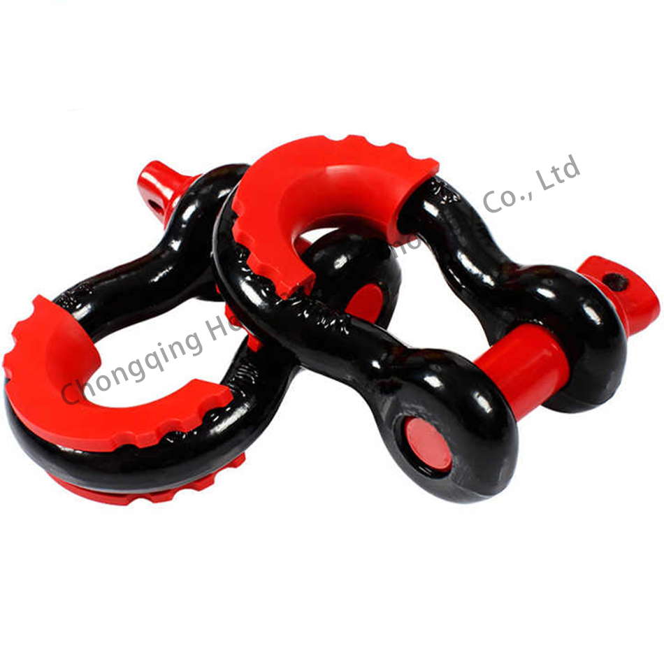 High Polished Heavy Industry Marine Bow Shackle Carbon Steel Black Painted for Loads