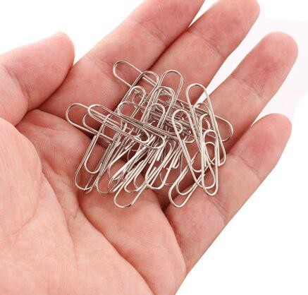 Office Stationery 100 PCS/Box Zinc Finish 28mm Round Metal Paper Clips