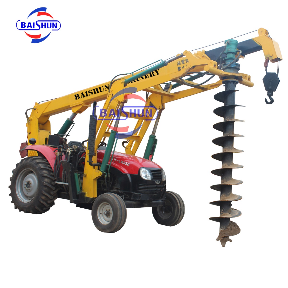 Popular sale lifting crane mounted post hole digger machine new tractor with auger