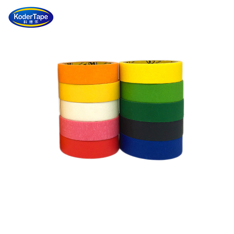 Fluorescent Colour Paper Masking Tape Synthetic Rubber Adhesive ISO Certification