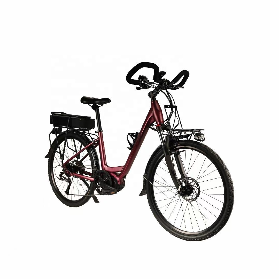 48V 20.4Ah Mid Drive Electric Bike 700C Hydraulic Disc Brake Bicycle With Lithium Battery