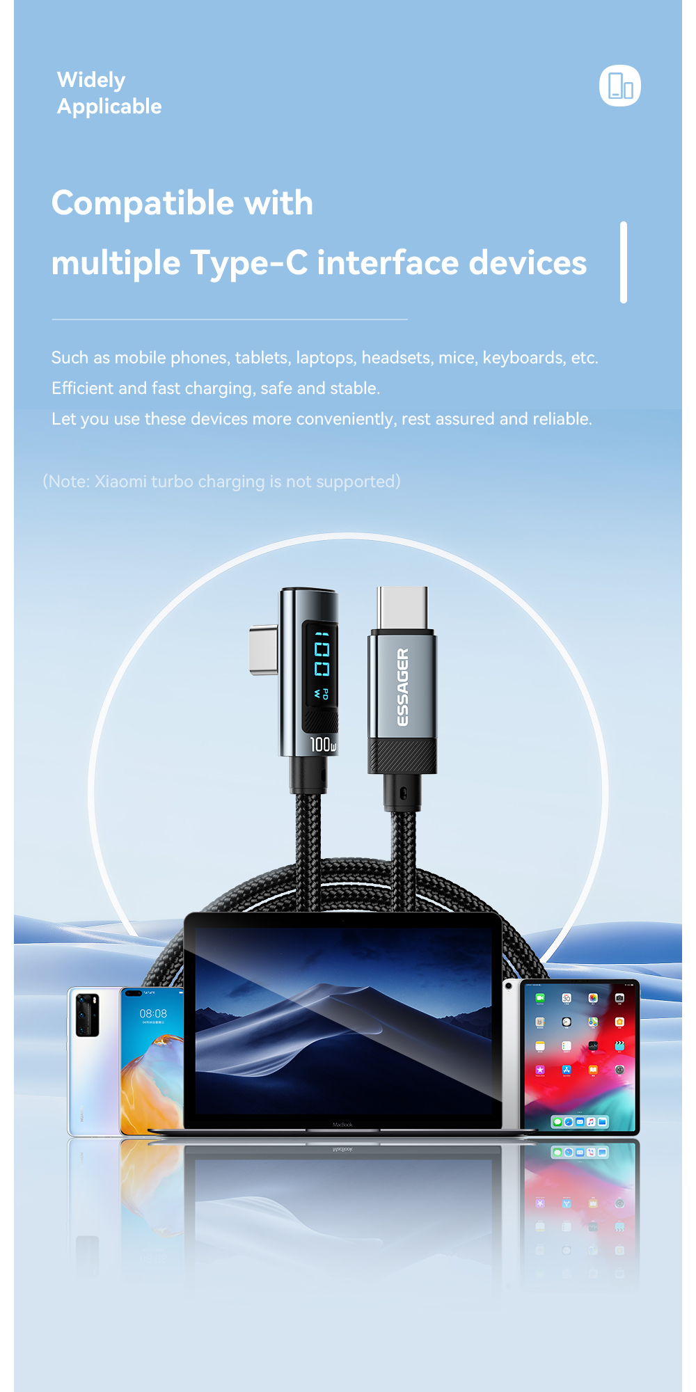 Aluminum Alloy C-C USB C To C Charging Cable 100W ES-X47 Series 1m 2m