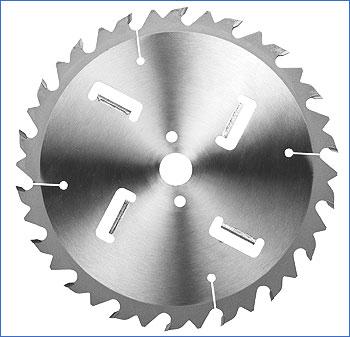 carbide multiple blade saw cutting aluminum with 4 scraping grooves knife blade