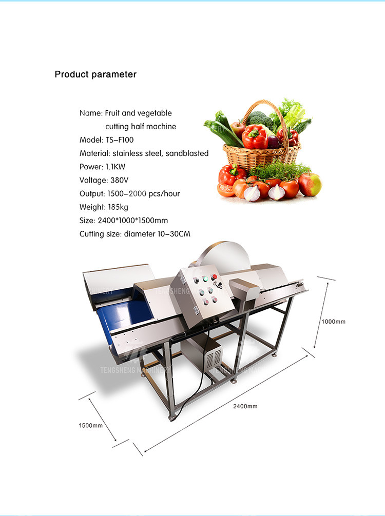 Stainless Steel Vegetable Processing Machine 1.1KW Fruit Cutting Halt Machine