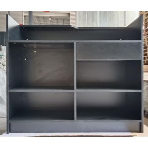 Wood 4' Ledge Counter Display Cabinet With Drawers Scratch Resistant