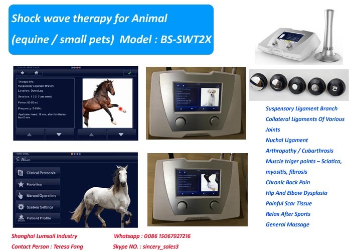 Acoustic Equine Animal Pain Treatment Shockwave Therapy System 1-22Hz trigger point therapy