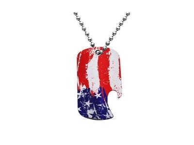Stamped Stainless Steel Dog Tag Bottle Opener,Funny US army military dog tab bottle opener with ball chain, off printed