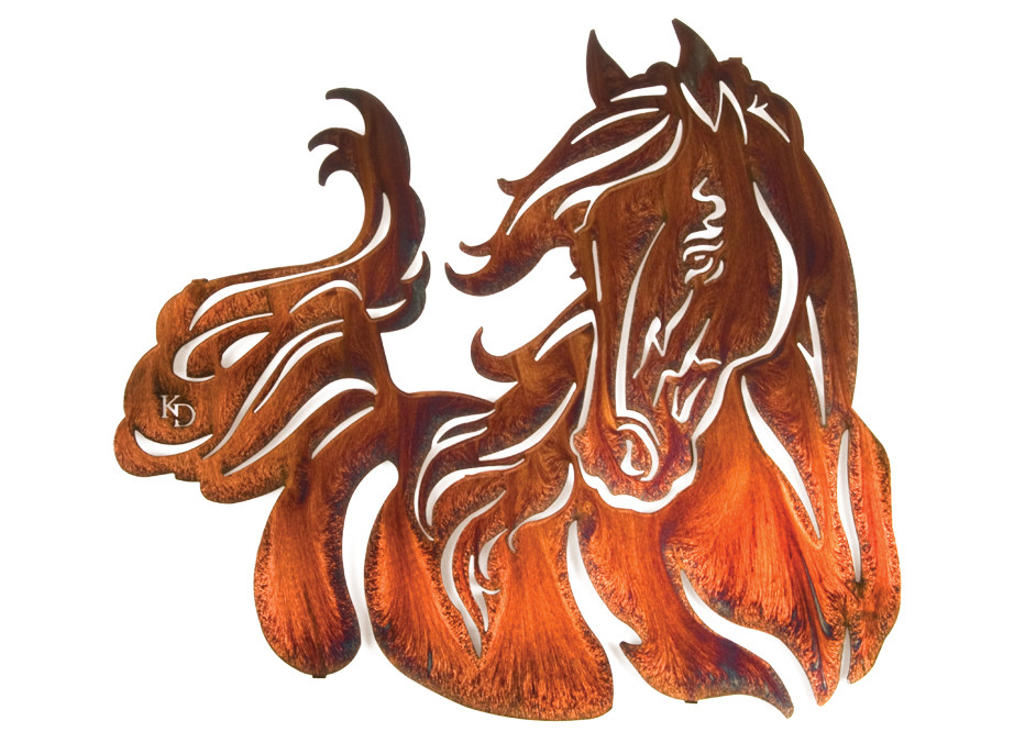 Professional Large Wild Horse Wall Art Metal Sculpture For Home Decoration