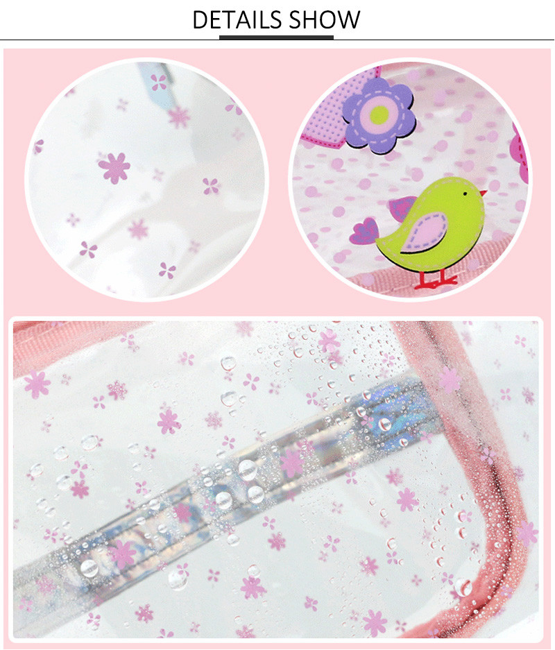 Waterproof Clear Zipper Makeup PVC Cosmetic Bag