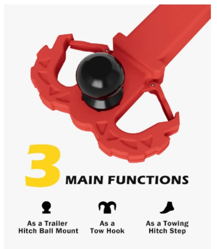 Yh3606 Towing Hitch Step, Trailer Hitch, with 2-Inch Ball Hitch and Trailer Hitch Pin, Drop Forged Steel Truck Hitch