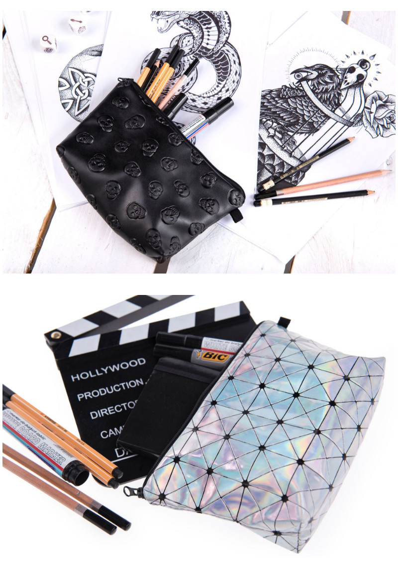 Wholesale Custom Pure Color Waterproof PU Leather Makeup Wash Bag