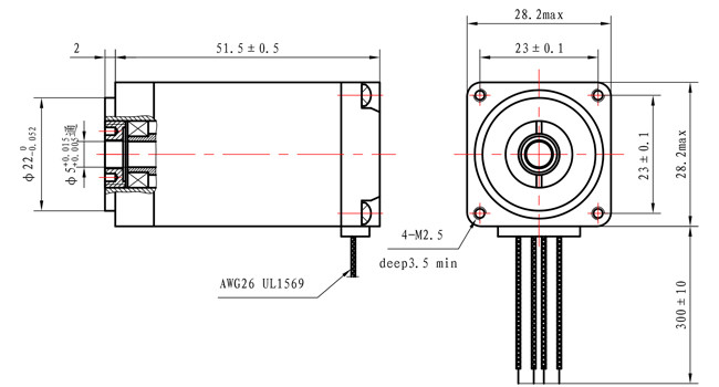 1.8 Degree Hollow Shaft NEMA 11 Micro Stepper Motor For Medical Machine Robot Camera