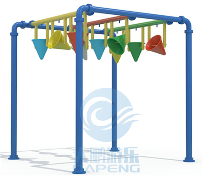 Amusement Park Rain Splash Pad Dump Bucket Fiberglass 9 In 1 Customized