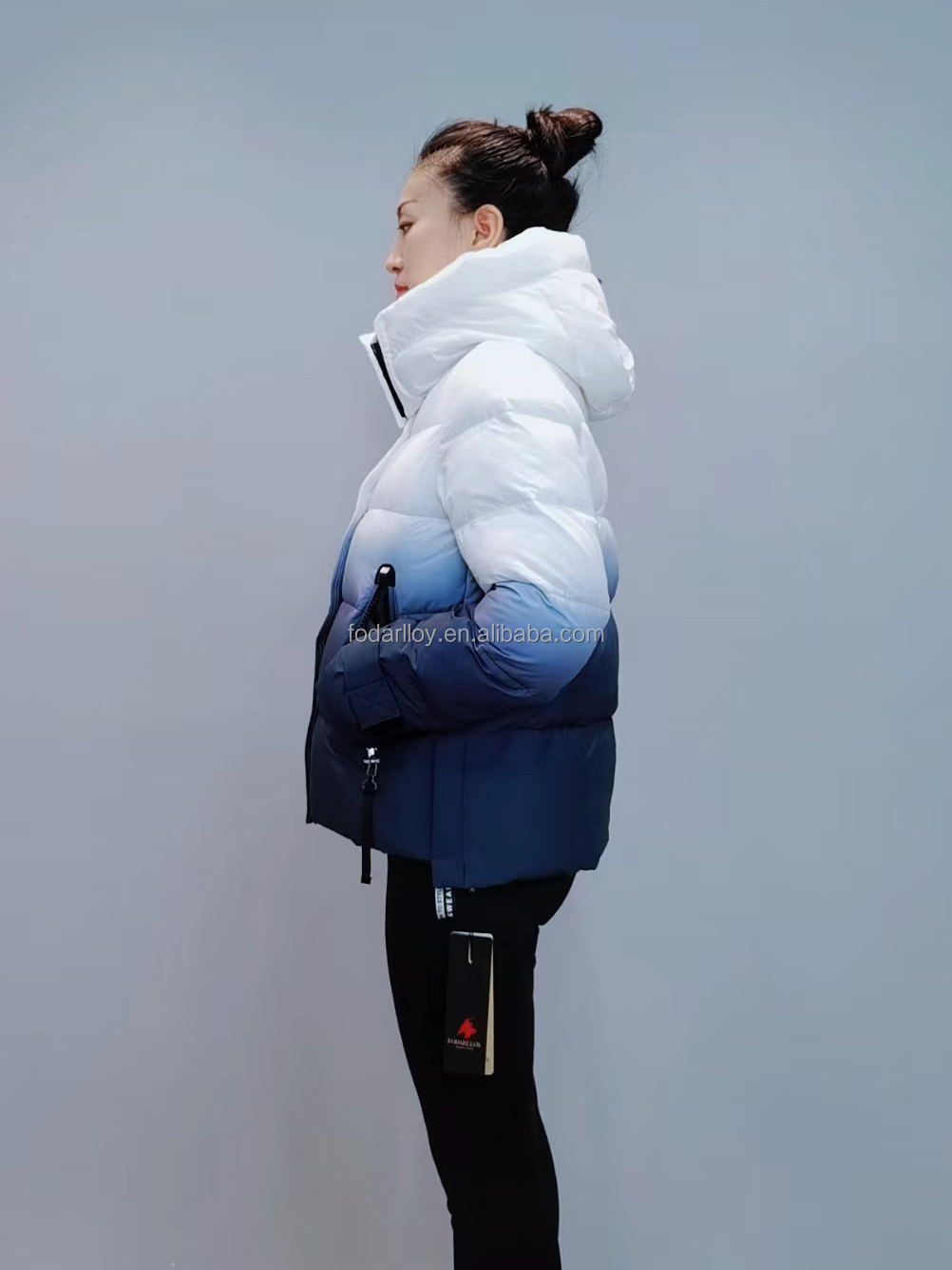 FODARLLOY F21377 Ladies Warm Hooded Cotton-padded Clothes Women Slim Long Winter Jackets Women Coats