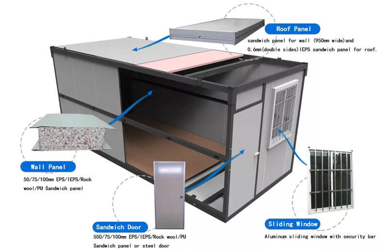 OEM Prefab Folding Container House Prefabricated Site Office