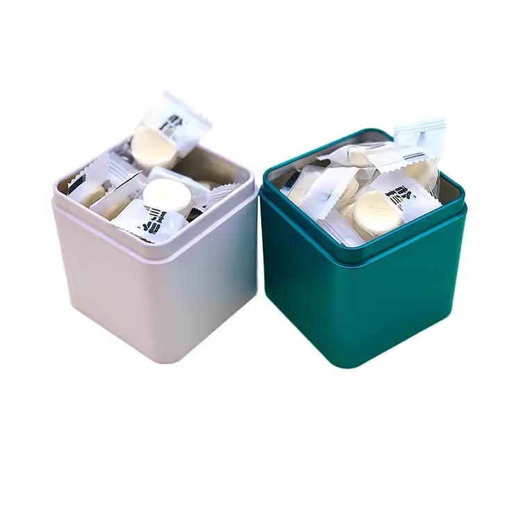 Custom Designs Metal Square Tea Tin Box Container/Food grade Coffee Cookie Candle Tea Tins for food pack