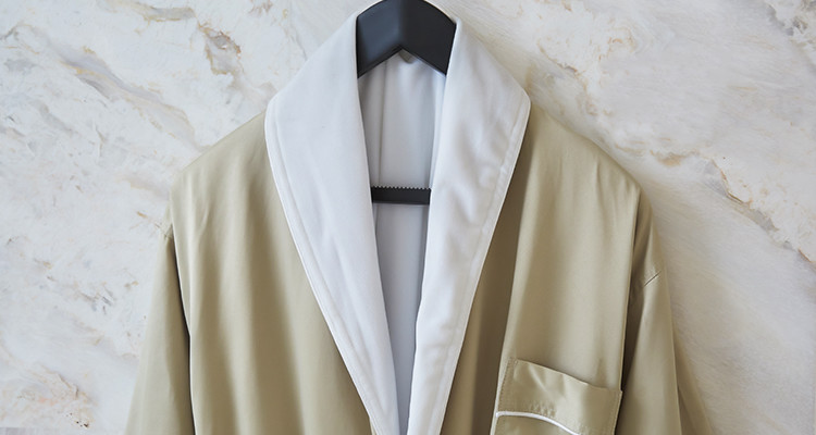 Luxury Cotton Satin Hotel Spa Robes Double Layer Knee Length Bathrobe Home